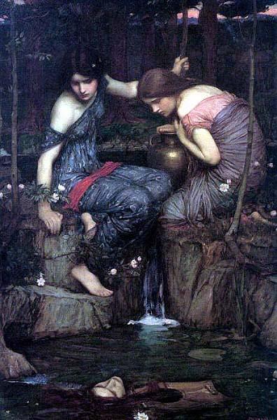 John William Waterhouse Nymphs Finding the Head of Orpheus oil painting image